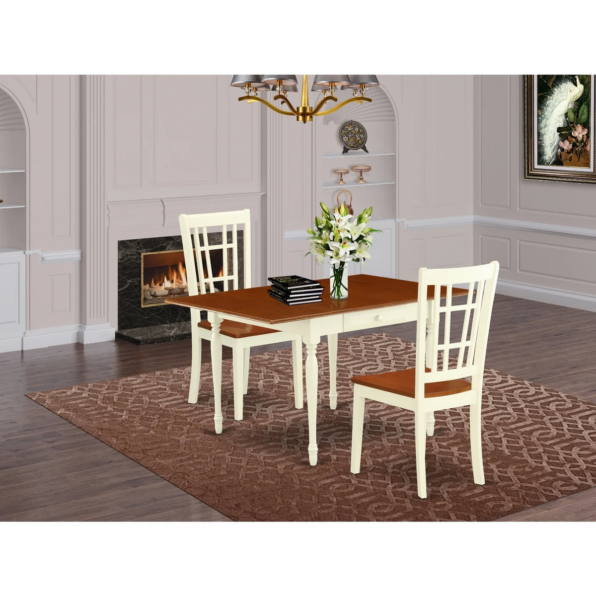 3 Pieces Wooden Dining Table Set V27047