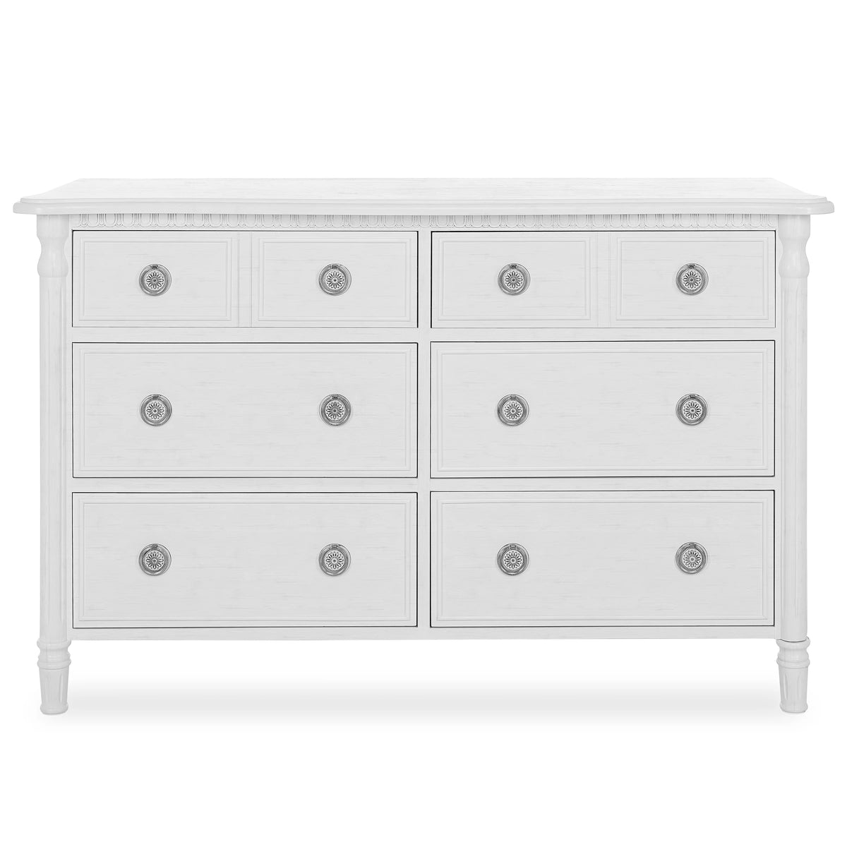 White 6 Drawer Double Dresser Q38163