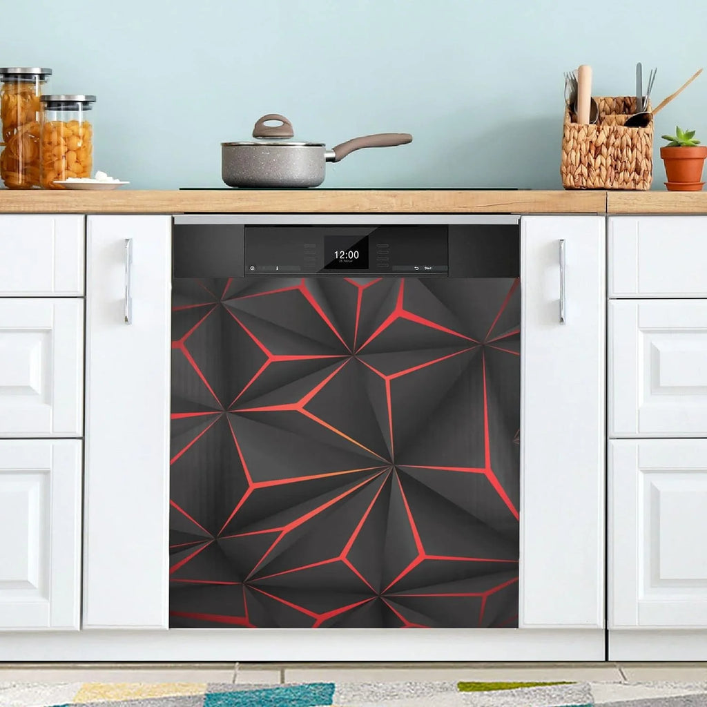 Black Geometric Dishwasher Magnet Sticker G989
