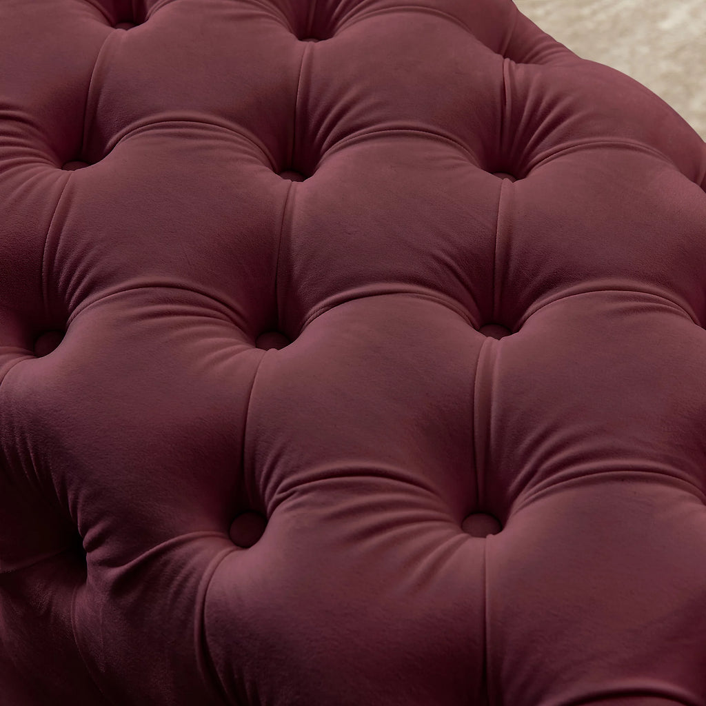 Red Velvet Upholstered Ottoman Bench Q890610