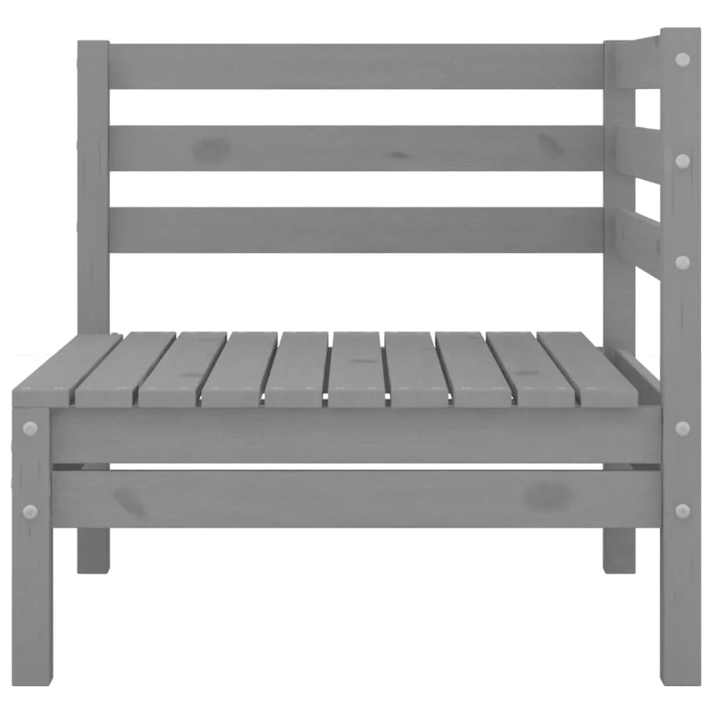 Gray 2-Seater Solid Wood Pine Patio Sofa B826952