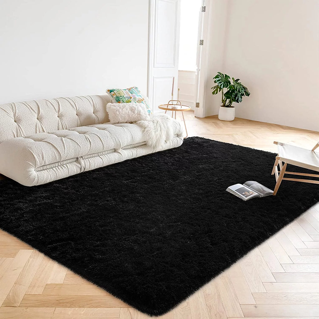 Black Shaggy Area Rug 5.1'x8' Y97137