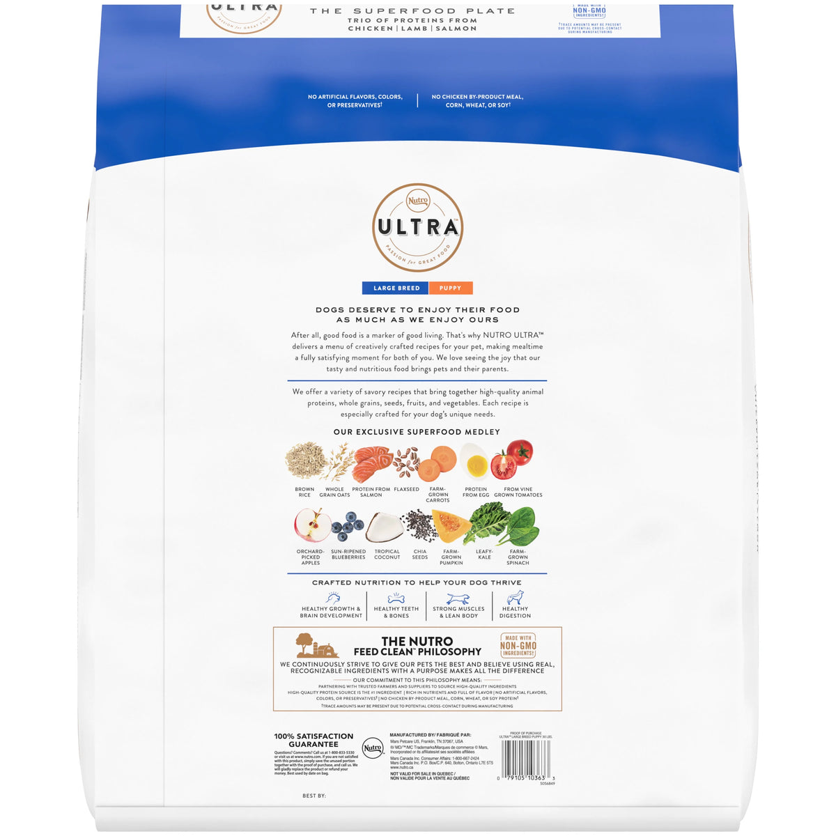 Large Breed Puppy High Protein Natural Dry Dog Food 30 Lb. Bag I793088