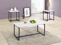 White 3 Piece Carbon Fiber Coffee Table and End Table Set V215