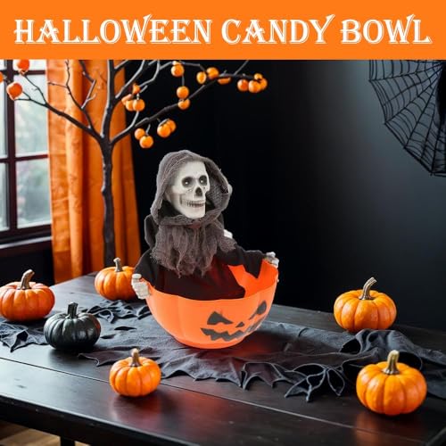 Halloween Candy Bowl with Motion Activated Light up Red Eyes and Sound K381
