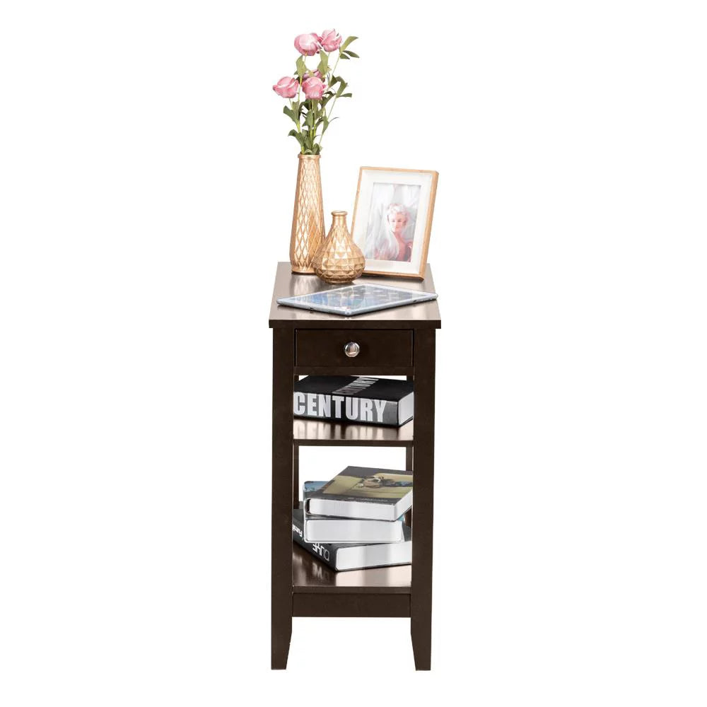 Chair Side End Table with 2 Layers and Shelf F84646