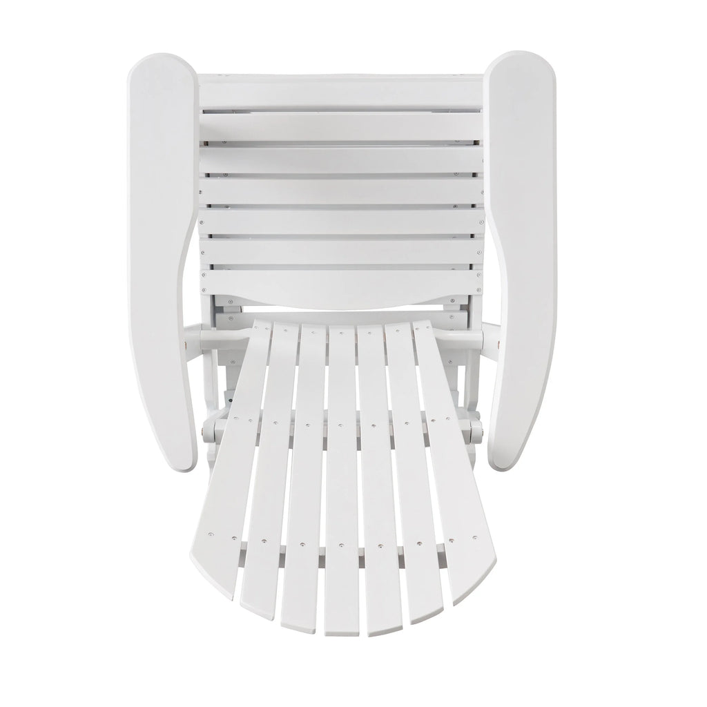 White Reclining Wood Adirondack Chair with Footrest A4313