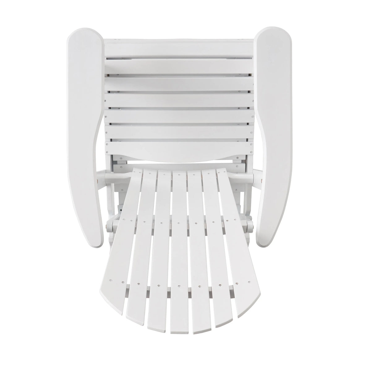 White Reclining Wood Adirondack Chair with Footrest A4313