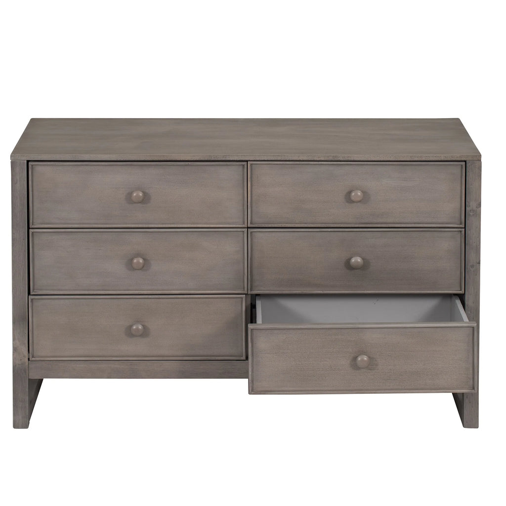 Antique Gray 6 Drawers Rustic Wooden Dresser N599