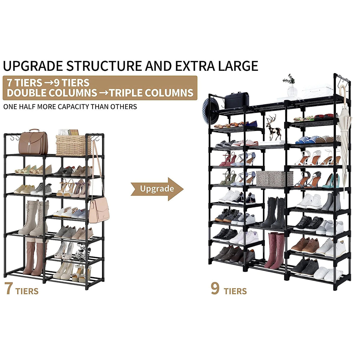 9 Tier Metal Shoe Rack H387057