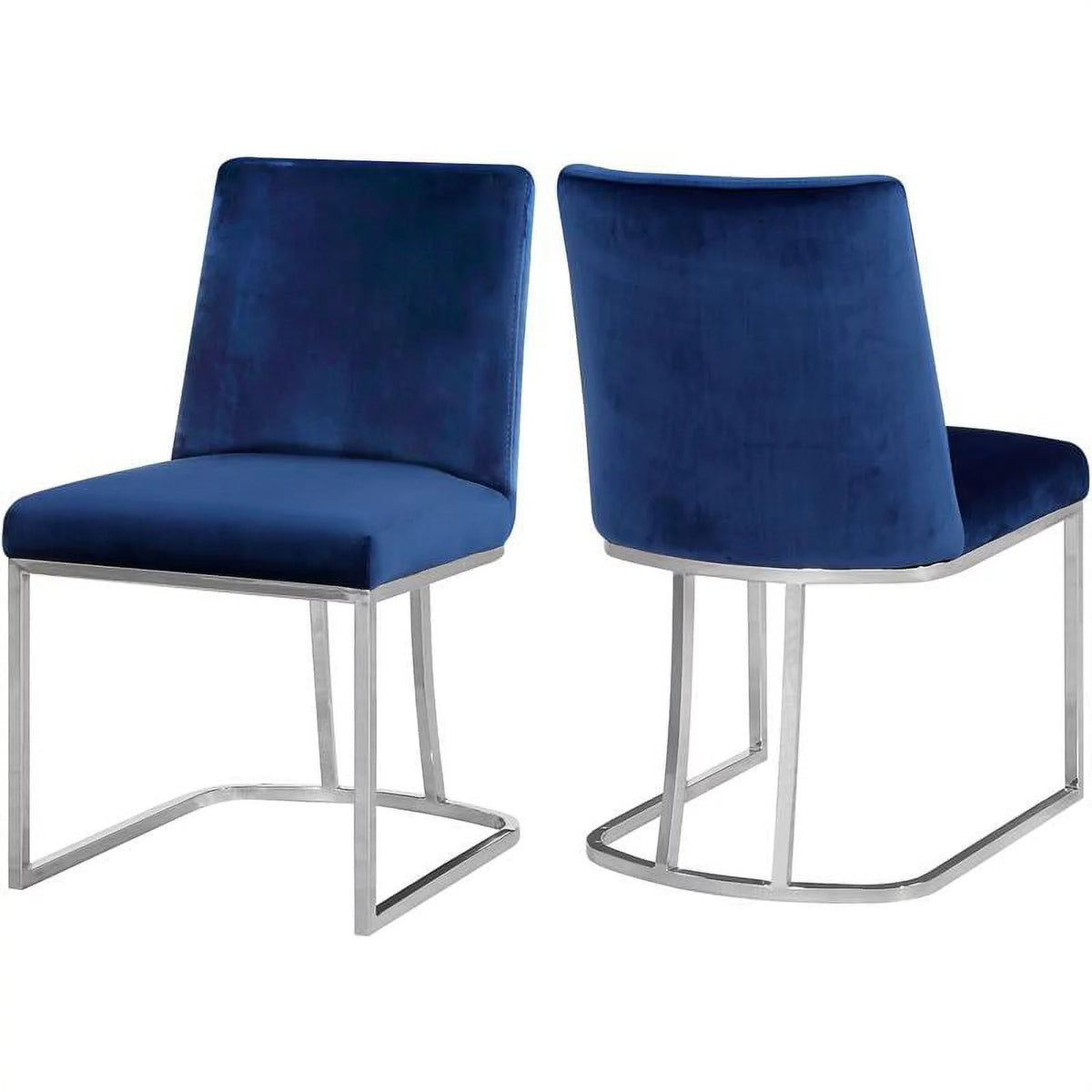 Navy Velvet Dining Chair Set of 2 B941
