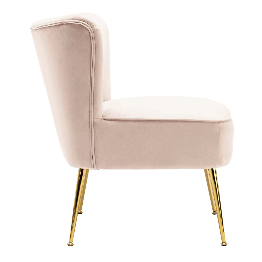 Tan Tufted Velvet Accent Chair N3364