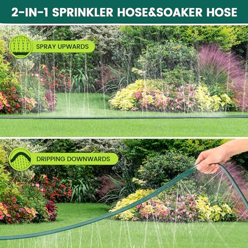 50ft 2 Pack Soaker Sprinkler Hose with Stakes J595978