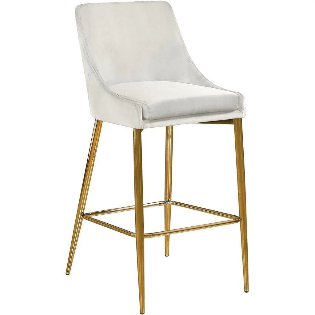 Cream Velvet Counter Stool Set of 2 Y37276
