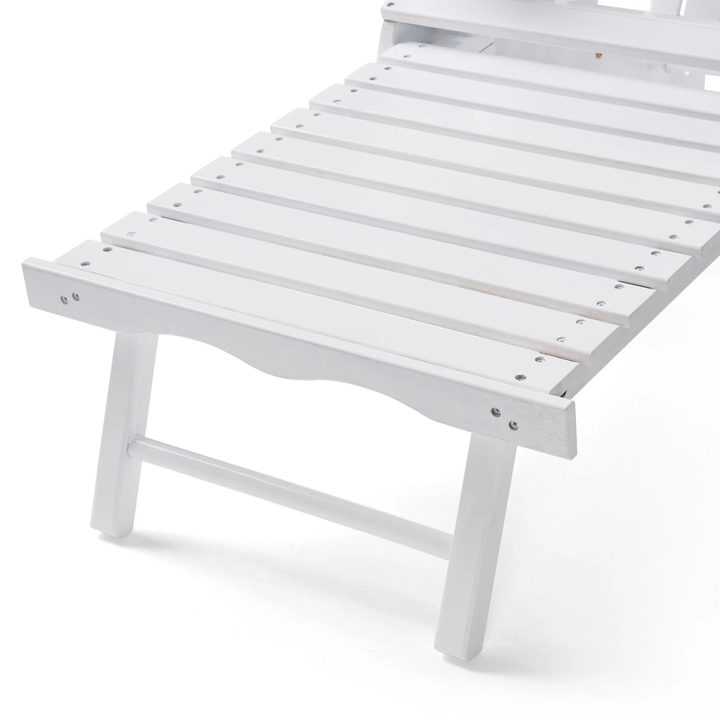 White Reclining Wood Adirondack Chair with Footrest A4313