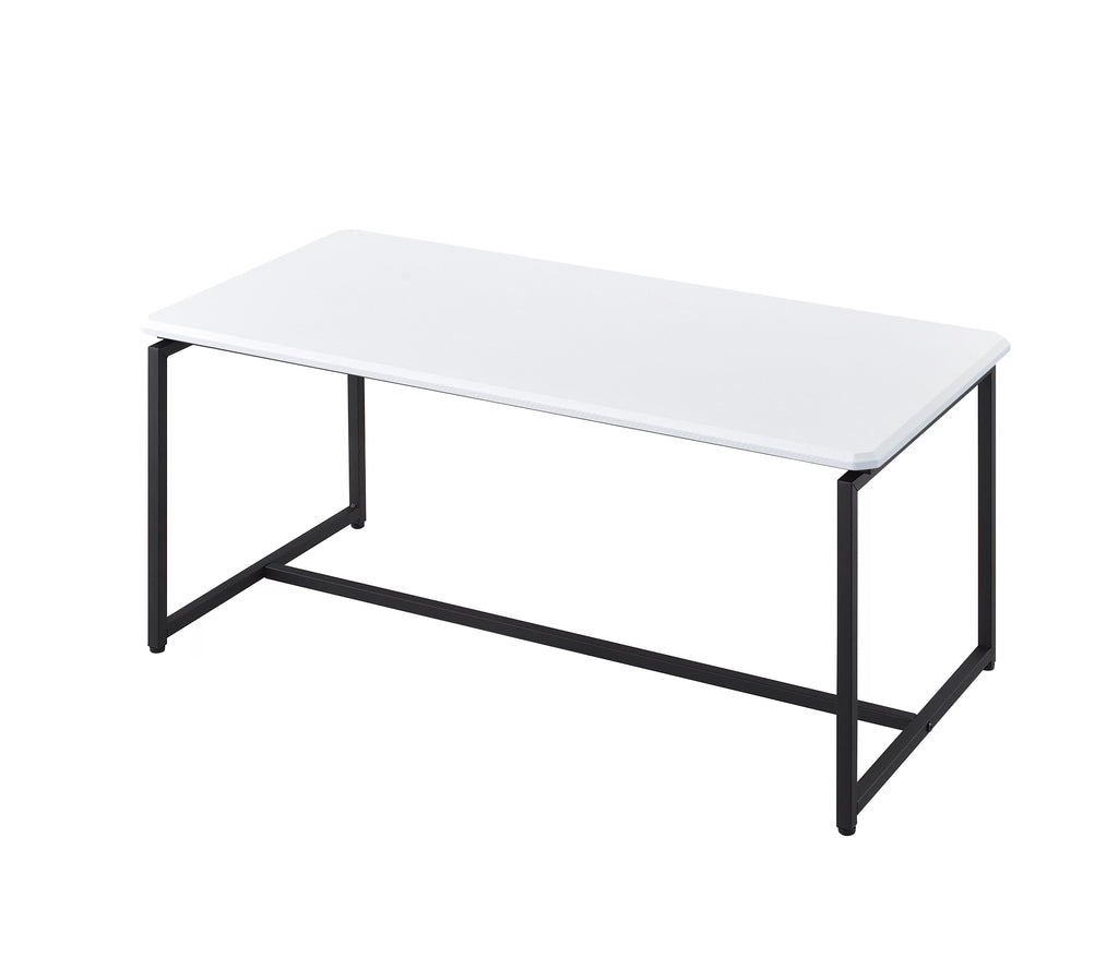White 3 Piece Carbon Fiber Coffee Table and End Table Set V215