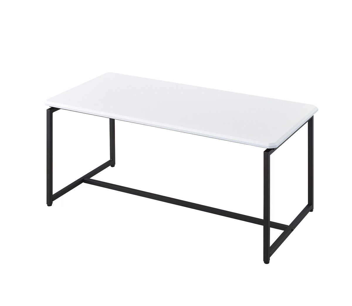 White 3 Piece Carbon Fiber Coffee Table and End Table Set V215
