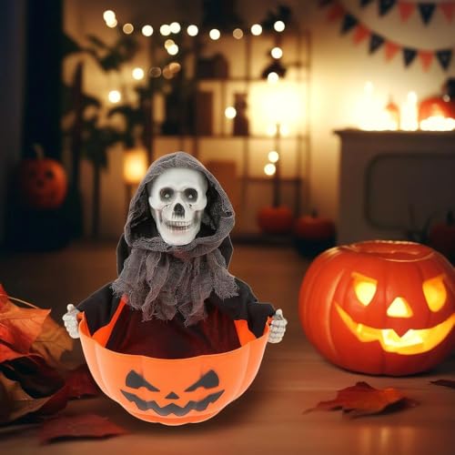 Halloween Candy Bowl with Motion Activated Light up Red Eyes and Sound K381