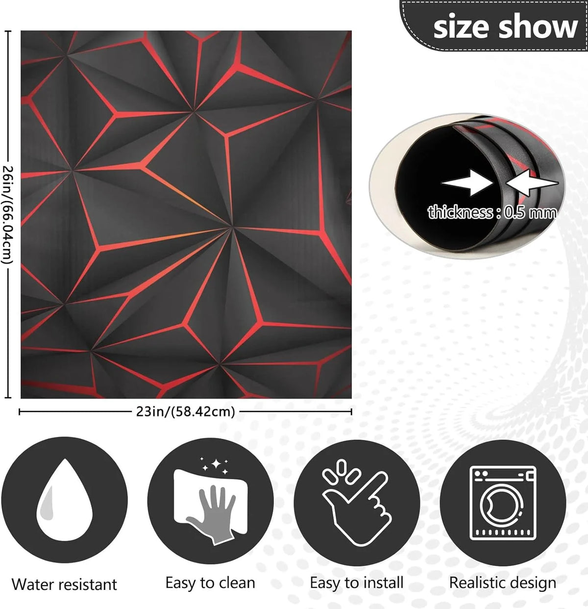 Black Geometric Dishwasher Magnet Sticker G989