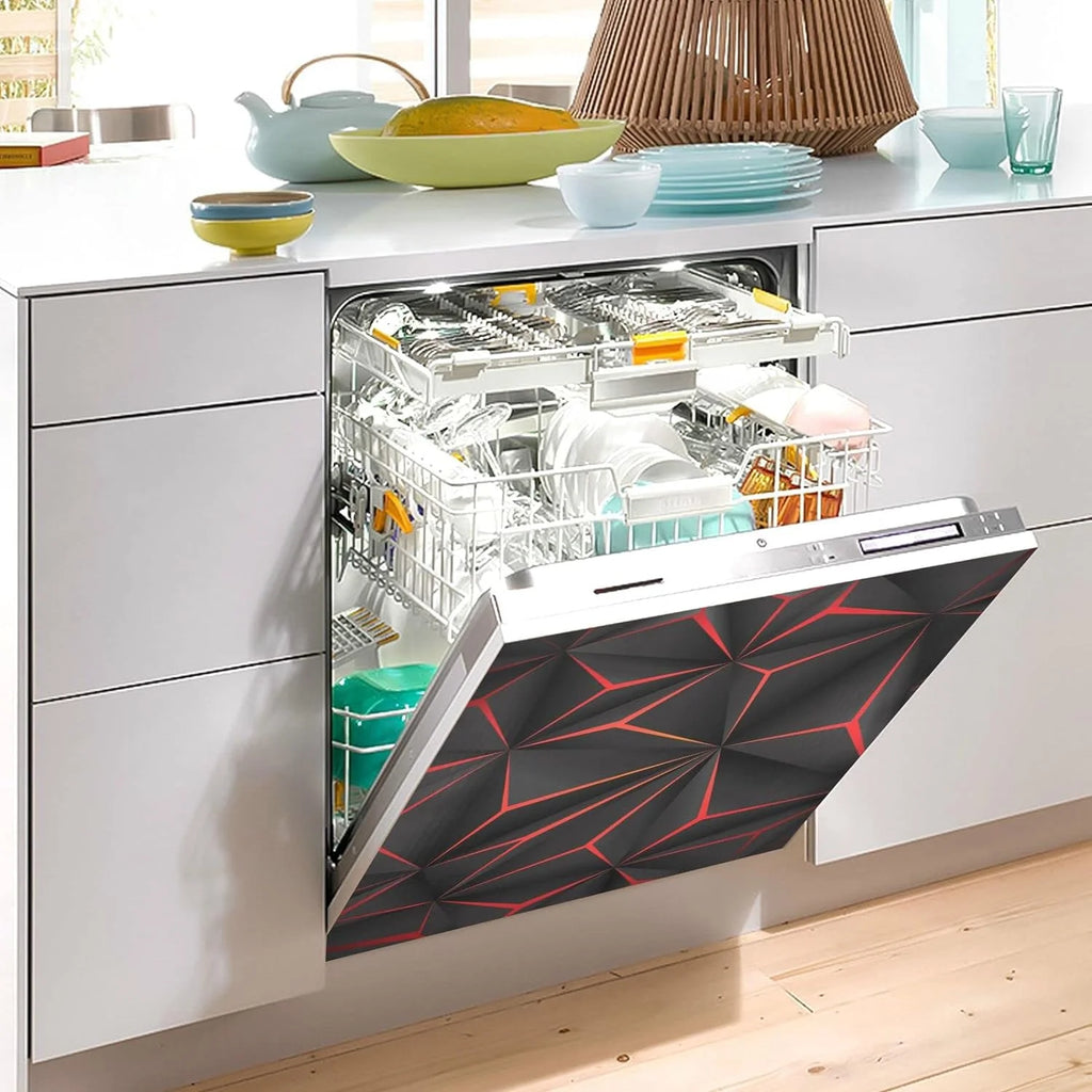 Black Geometric Dishwasher Magnet Sticker G989