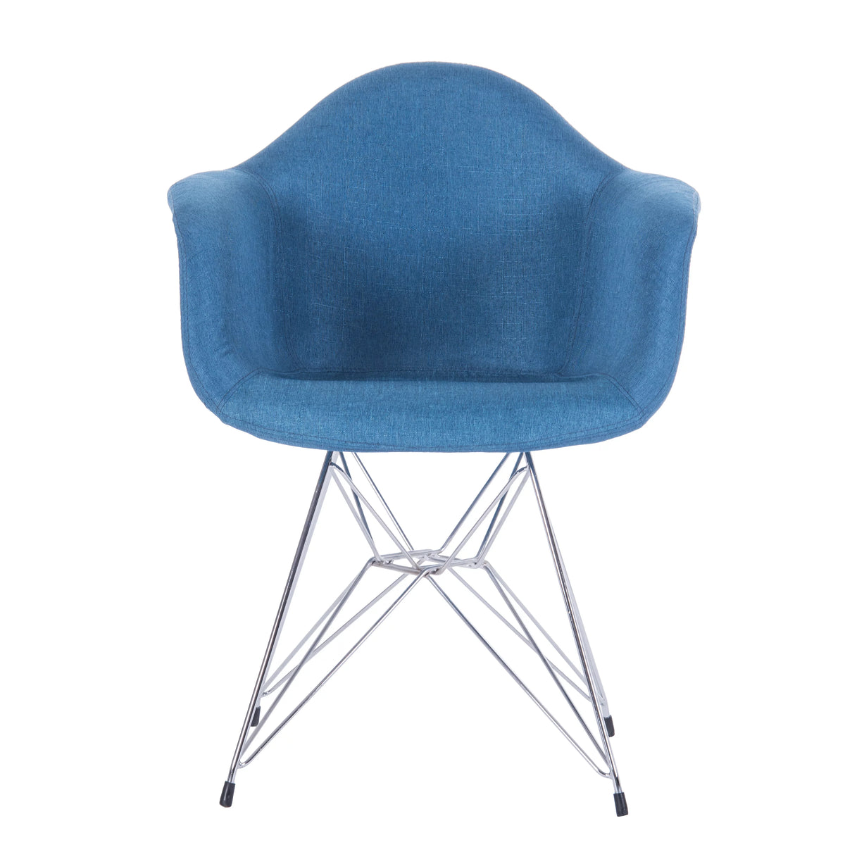 Blue Fabric Upholstered Dining Chairs Set of 2 with Arms Y124369