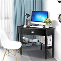 Black Corner Desk with Drawer and Shelves A90167