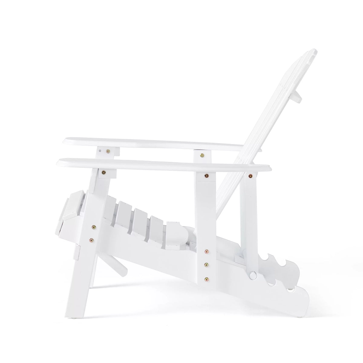 White Reclining Wood Adirondack Chair with Footrest A4313