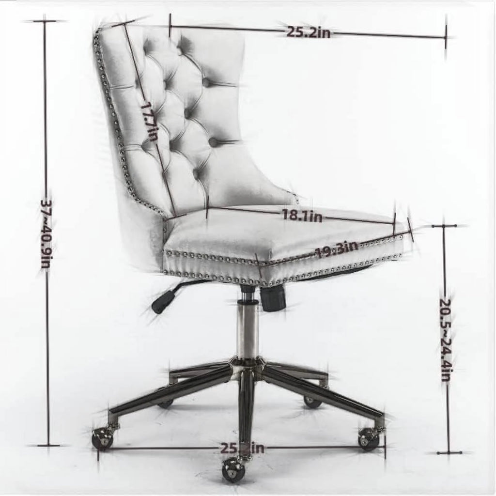 Pink Tufted Adjustable Swivel Office Chair T760