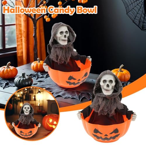Halloween Candy Bowl with Motion Activated Light up Red Eyes and Sound K381