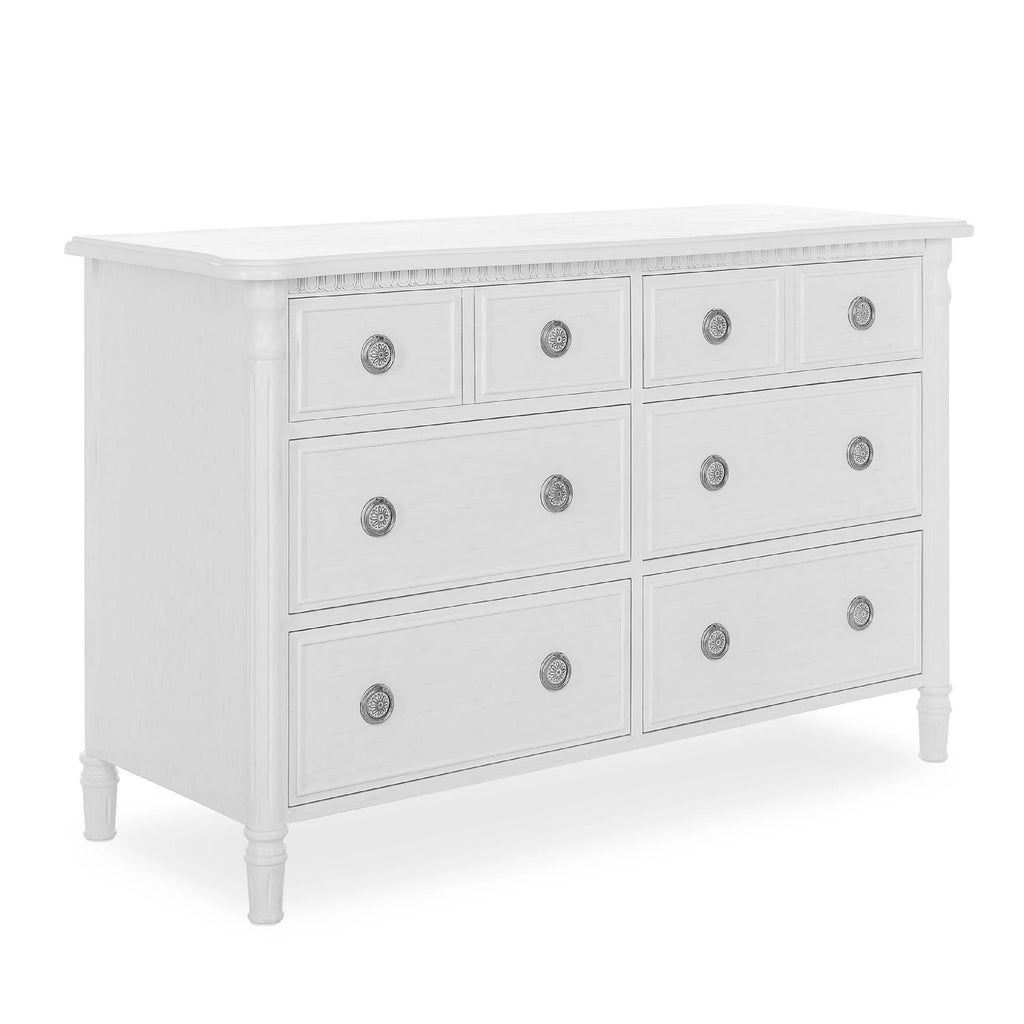 White 6 Drawer Double Dresser Q38163