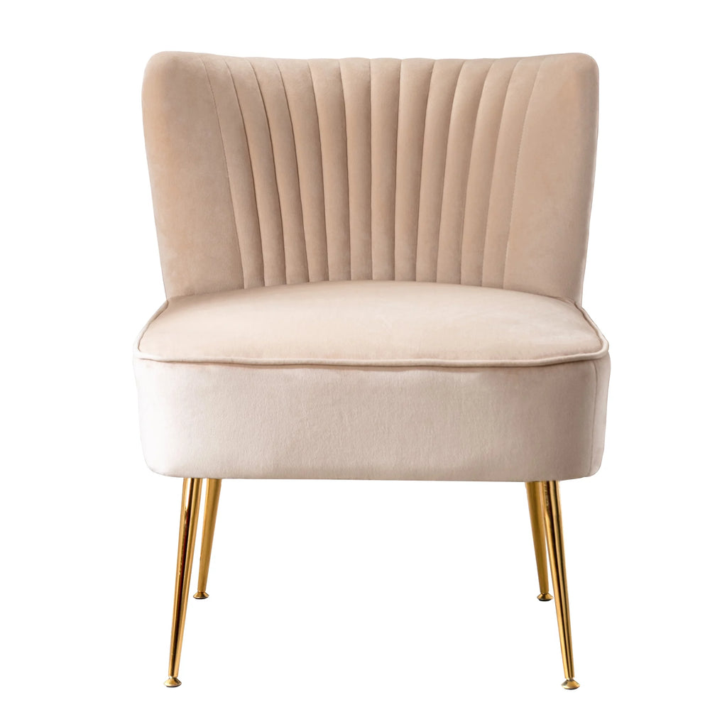 Tan Tufted Velvet Accent Chair N3364