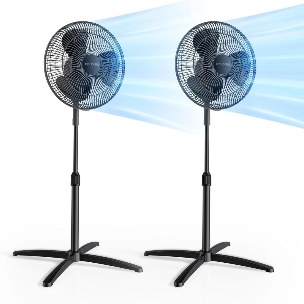 16'' Pedestal Oscillating Fan 2 Packs Black U915