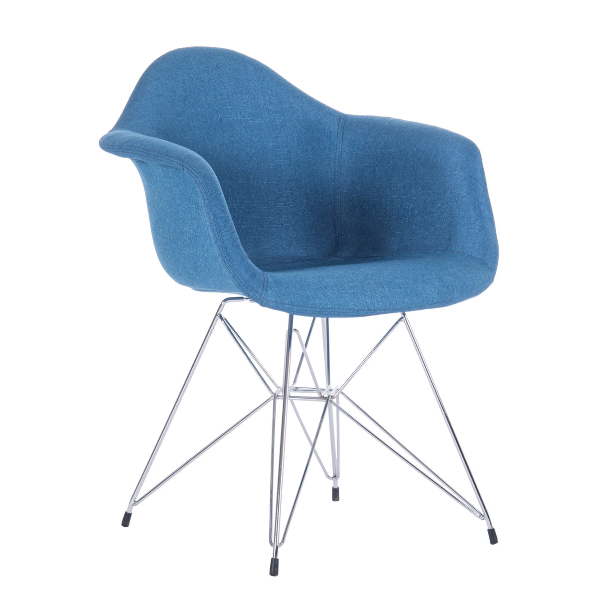 Blue Fabric Upholstered Dining Chairs Set of 2 with Arms Y124369
