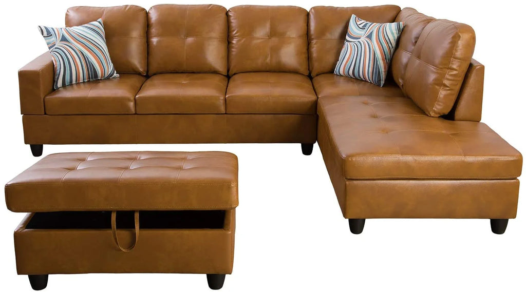 Leather L Shape Sectional Sofa Set R7909