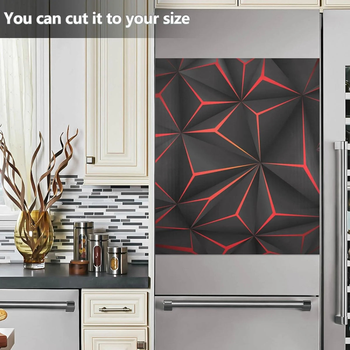 Black Geometric Dishwasher Magnet Sticker G989