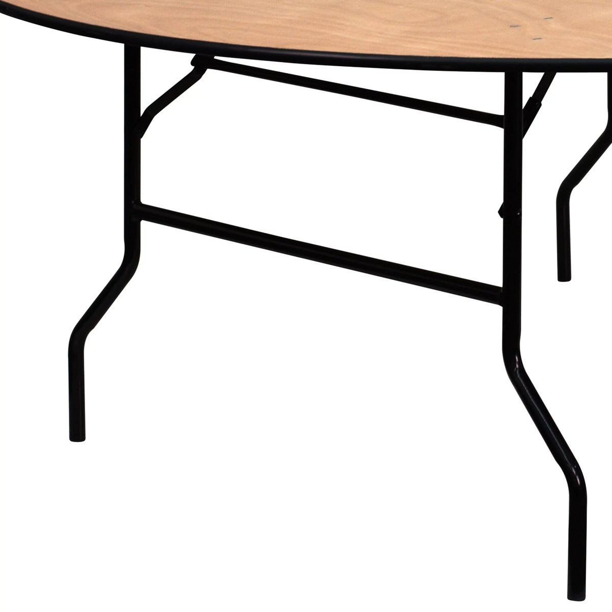 6-Foot Round Wood Folding Banquet Table D7010