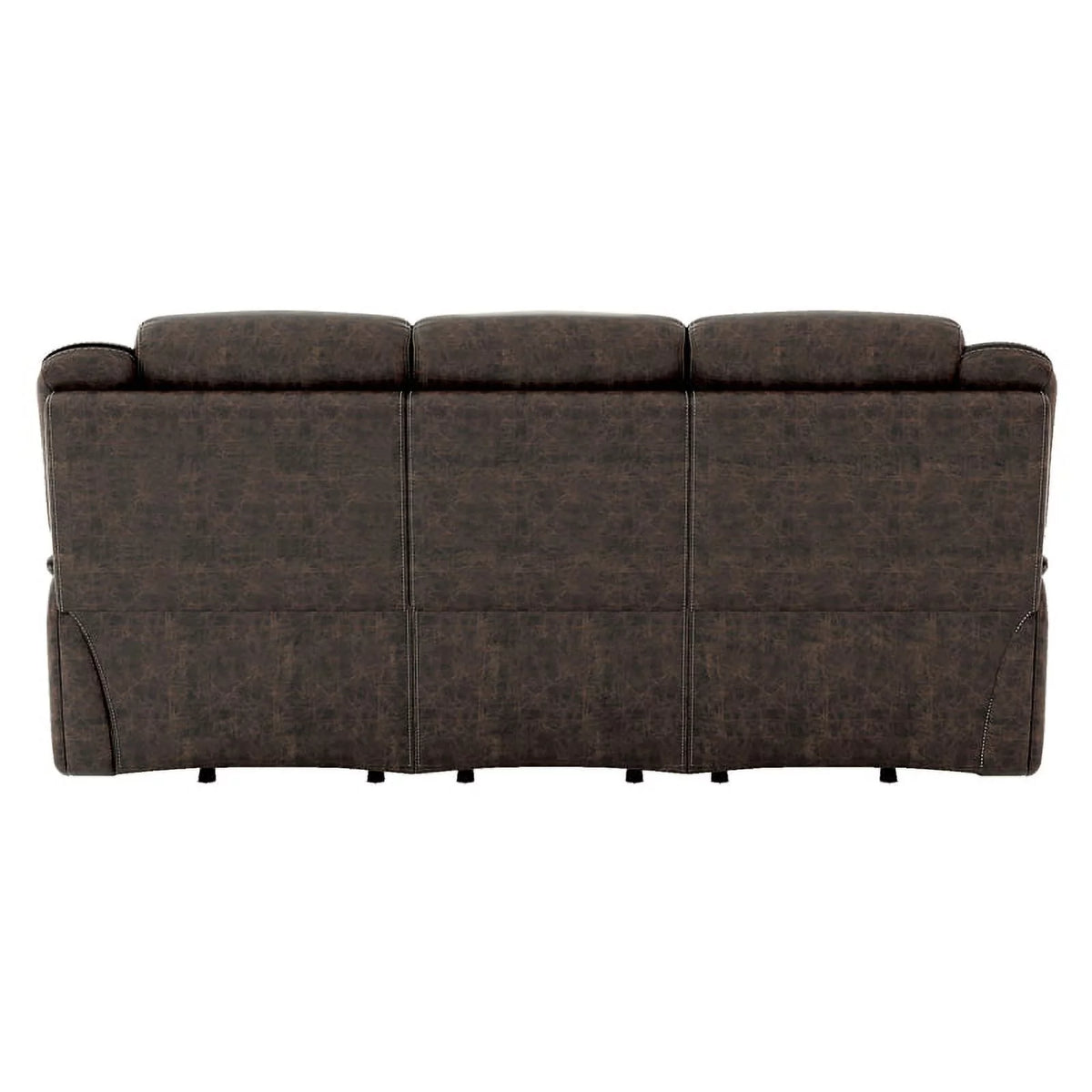 Dark Brown Microfiber Double Reclining Sofa W6224
